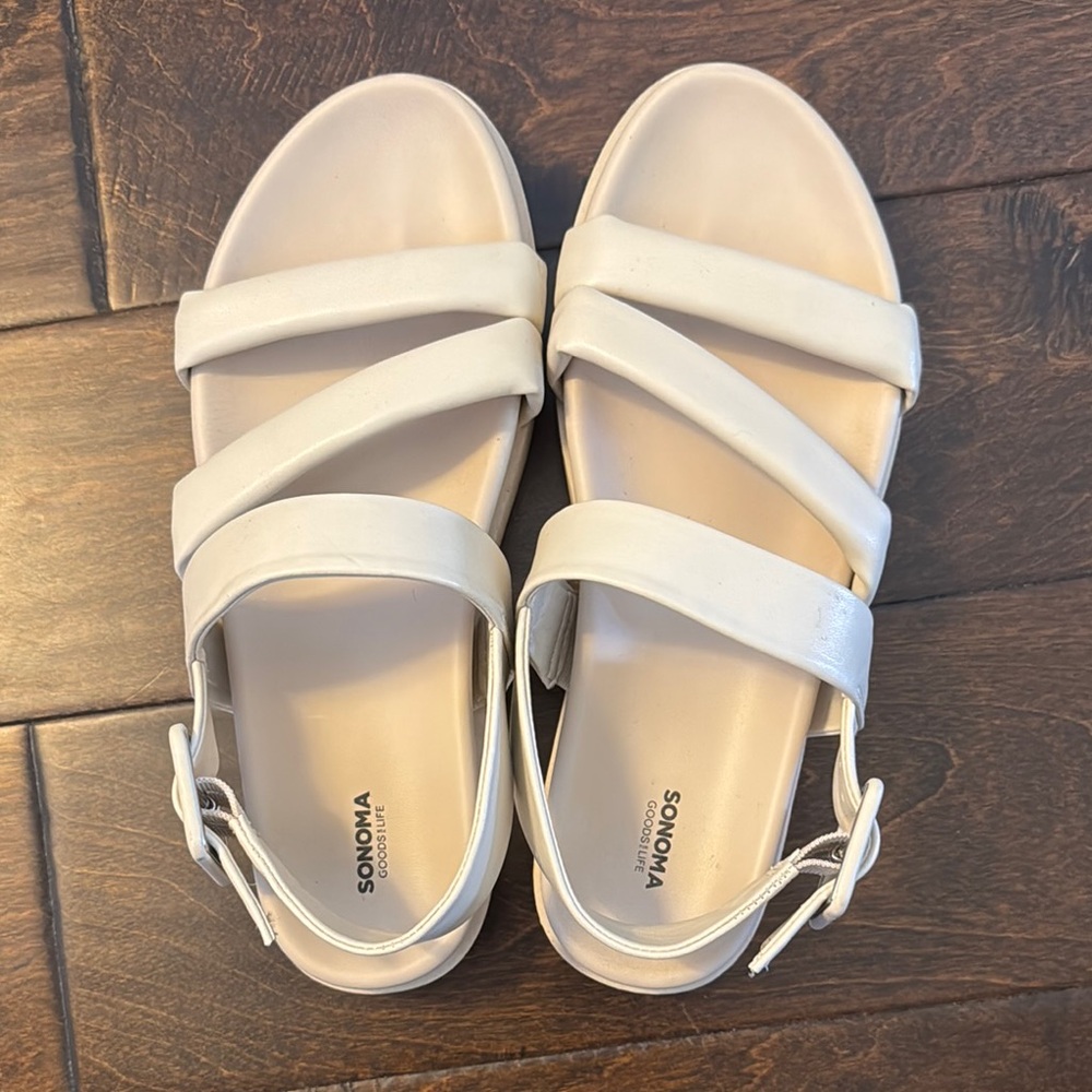 Sonoma Cream Sandals with Adjustable Straps